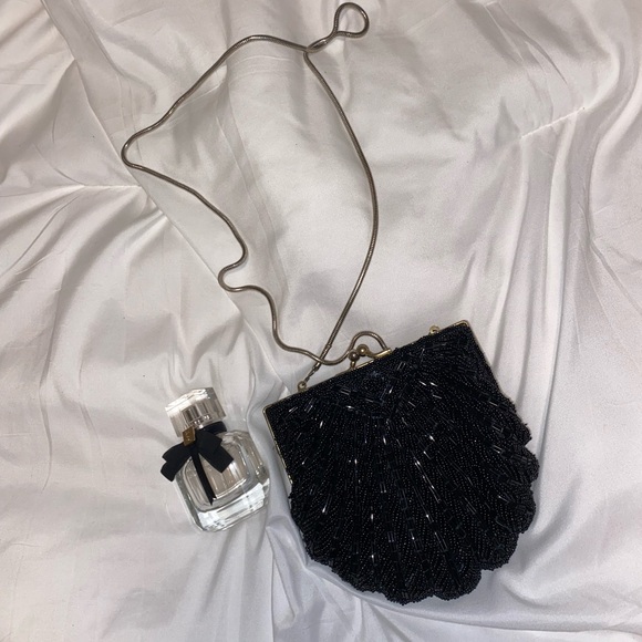 vintage black beaded bag - Picture 2 of 3